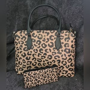 Kate Spade Leopard Print bag and wallet
